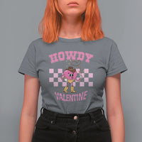 Valentine's Day T Shirt For Women Howdy Valentine Heart Retro Groovy - Wonder Print Shop