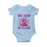 100th Day Of School Baby Onesie Cute Moo Deng Baby Hippo 100 Days