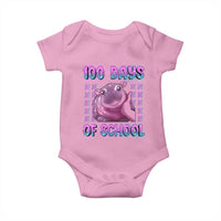 100th Day Of School Baby Onesie Cute Moo Deng Baby Hippo 100 Days