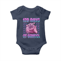 100th Day Of School Baby Onesie Cute Moo Deng Baby Hippo 100 Days