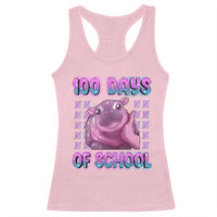 100th Day Of School Racerback Tank Top Cute Moo Deng Baby Hippo 100 Days