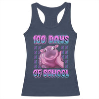 100th Day Of School Racerback Tank Top Cute Moo Deng Baby Hippo 100 Days
