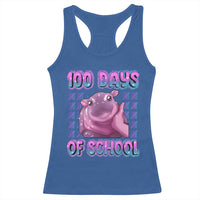 100th Day Of School Racerback Tank Top Cute Moo Deng Baby Hippo 100 Days