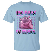 100th Day Of School T Shirt Cute Moo Deng Baby Hippo 100 Days - Wonder Print Shop