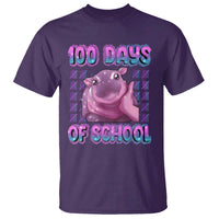 100th Day Of School T Shirt Cute Moo Deng Baby Hippo 100 Days - Wonder Print Shop