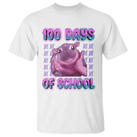 100th Day Of School T Shirt Cute Moo Deng Baby Hippo 100 Days - Wonder Print Shop