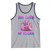 100th Day Of School Tank Top Cute Moo Deng Baby Hippo 100 Days