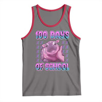 100th Day Of School Tank Top Cute Moo Deng Baby Hippo 100 Days