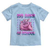 100th Day Of School Toddler T Shirt Cute Moo Deng Baby Hippo 100 Days