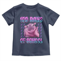 100th Day Of School Toddler T Shirt Cute Moo Deng Baby Hippo 100 Days