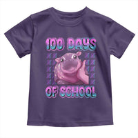 100th Day Of School Toddler T Shirt Cute Moo Deng Baby Hippo 100 Days