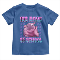 100th Day Of School Toddler T Shirt Cute Moo Deng Baby Hippo 100 Days