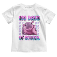 100th Day Of School Toddler T Shirt Cute Moo Deng Baby Hippo 100 Days