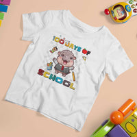 Moo Deng 100th Day Of School T Shirt For Kid Cute Baby Hippo 100 Days - Wonder Print Shop