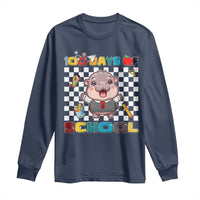 Moo Deng 100th Day Of School Long Sleeve Shirt Cute Baby Hippo 100 Days