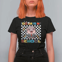 Moo Deng 100th Day Of School T Shirt For Women Cute Baby Hippo 100 Days - Wonder Print Shop
