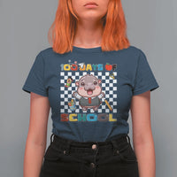 Moo Deng 100th Day Of School T Shirt For Women Cute Baby Hippo 100 Days - Wonder Print Shop