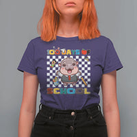 Moo Deng 100th Day Of School T Shirt For Women Cute Baby Hippo 100 Days - Wonder Print Shop