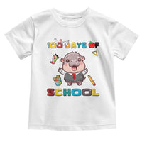 Moo Deng 100th Day Of School Toddler T Shirt Cute Baby Hippo 100 Days