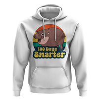 100th Day Of School Hoodie Moo Deng 100 Days Smarter Retro Baby Hippo