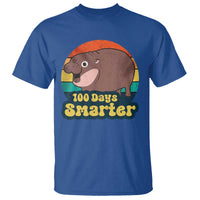 100th Day Of School T Shirt Moo Deng 100 Days Smarter Retro Baby Hippo - Wonder Print Shop