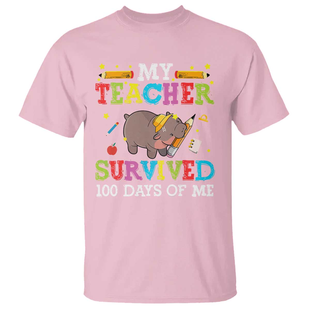 Funny Moo Deng 100th Day Of School T Shirt My Teacher Survived 100 Days Of Me - Wonder Print Shop