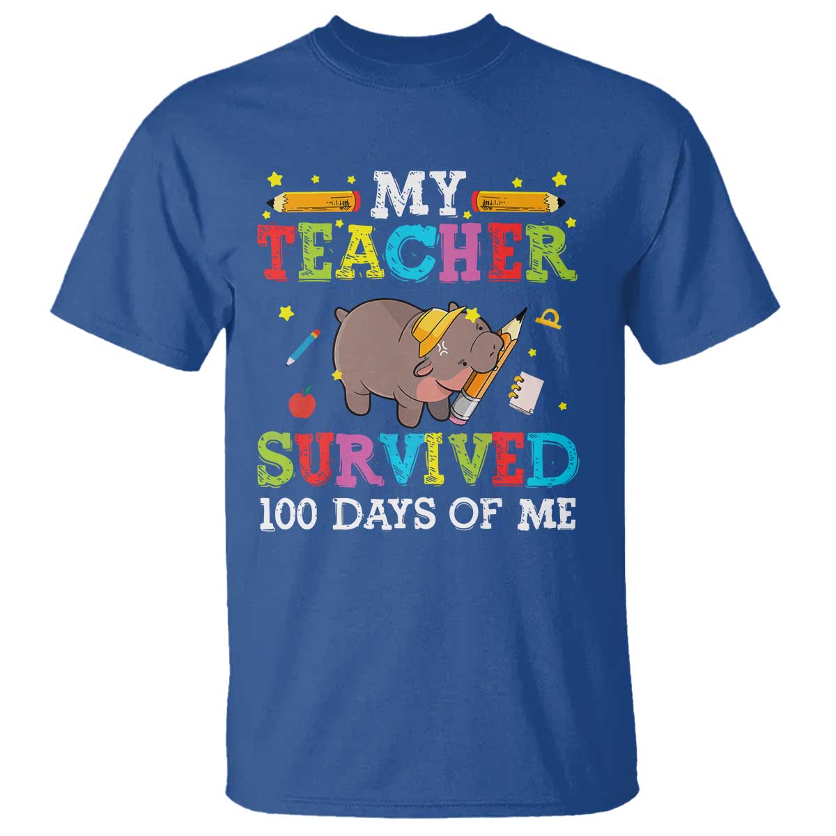 Funny Moo Deng 100th Day Of School T Shirt My Teacher Survived 100 Days Of Me - Wonder Print Shop