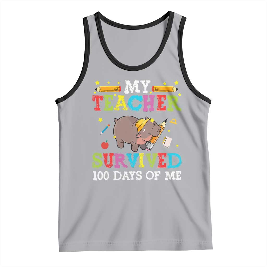 Funny Moo Deng 100th Day Of School Tank Top My Teacher Survived 100 Days Of Me