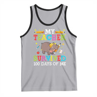 Funny Moo Deng 100th Day Of School Tank Top My Teacher Survived 100 Days Of Me