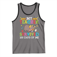 Funny Moo Deng 100th Day Of School Tank Top My Teacher Survived 100 Days Of Me