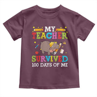 Funny Moo Deng 100th Day Of School Toddler T Shirt My Teacher Survived 100 Days Of Me