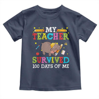 Funny Moo Deng 100th Day Of School Toddler T Shirt My Teacher Survived 100 Days Of Me