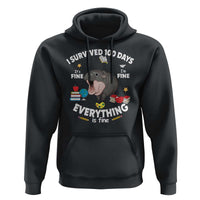 Funny Moo Deng 100th Day Of School Hoodie I Survived 100 Days Everything Is Fine