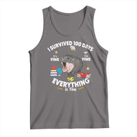 Funny Moo Deng 100th Day Of School Tank Top I Survived 100 Days Everything Is Fine