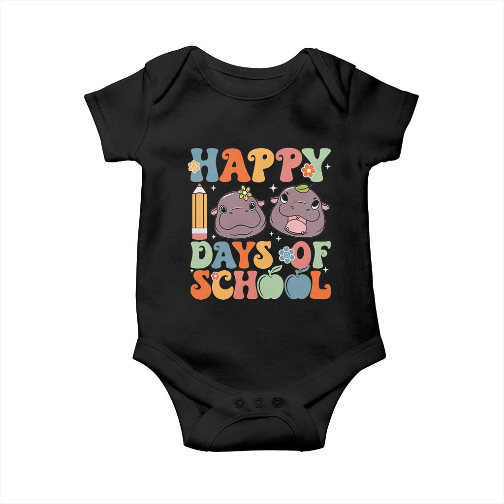 Happy 100 Days Of School Cute Moo Deng Baby Onesie