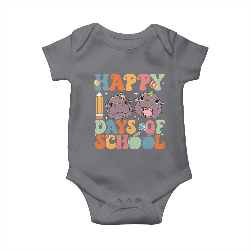 Happy 100 Days Of School Cute Moo Deng Baby Onesie