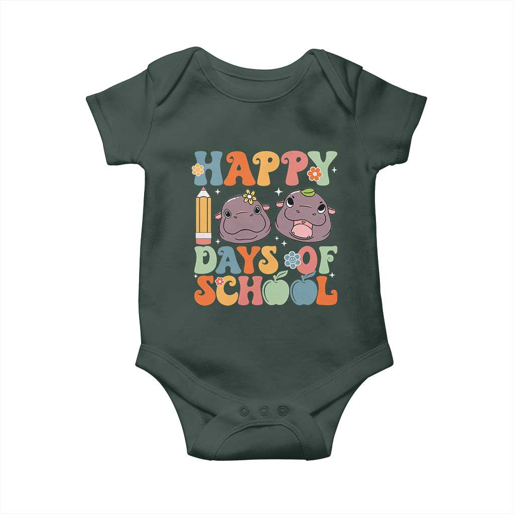 Happy 100 Days Of School Cute Moo Deng Baby Onesie