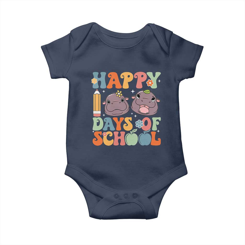 Happy 100 Days Of School Cute Moo Deng Baby Onesie