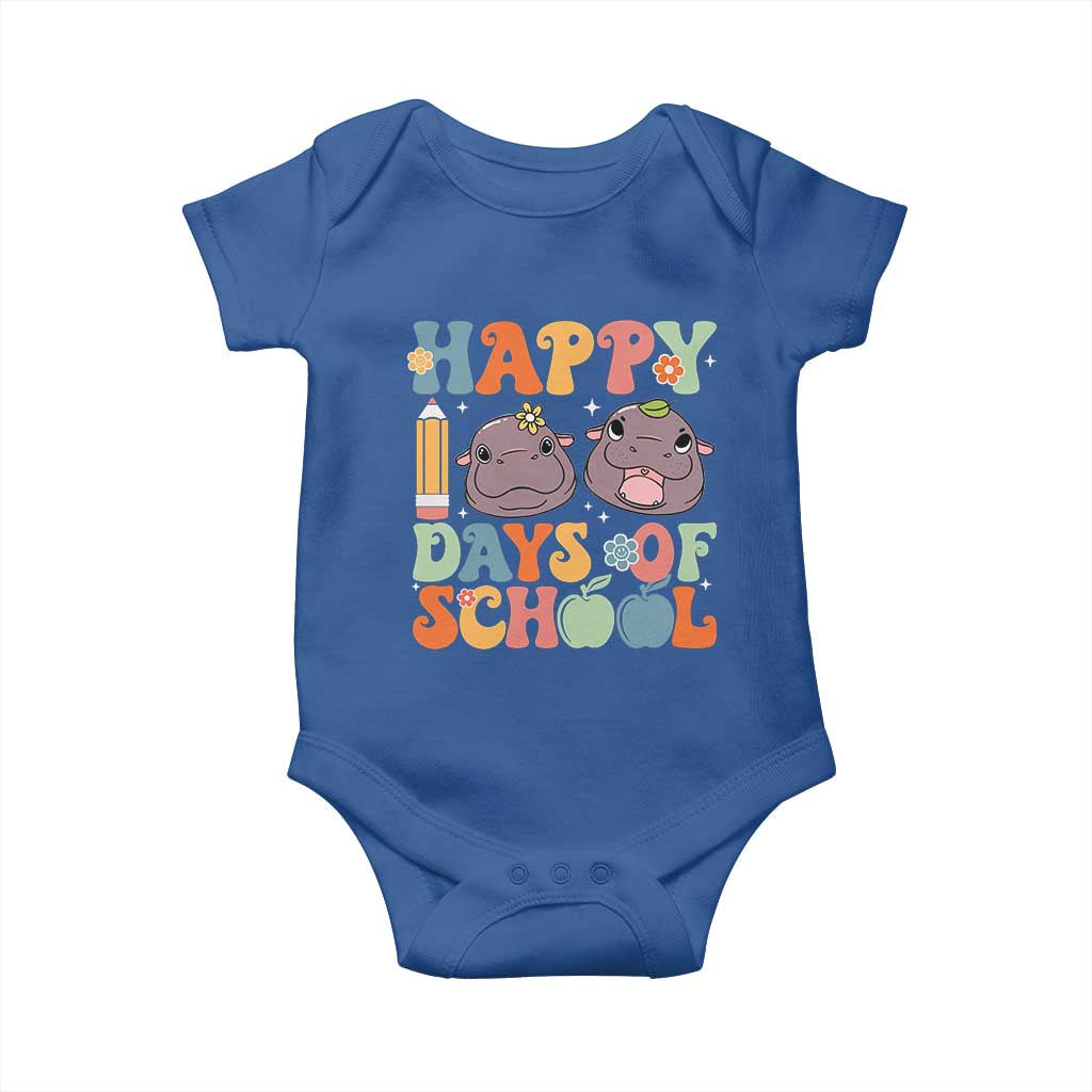 Happy 100 Days Of School Cute Moo Deng Baby Onesie