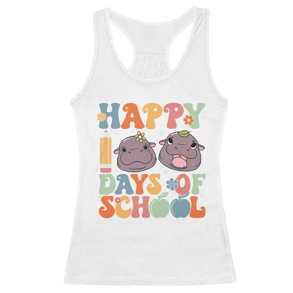 Happy 100 Days Of School Cute Moo Deng Racerback Tank Top