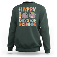 Happy 100 Days Of School Cute Moo Deng Sweatshirt - Wonder Print Shop