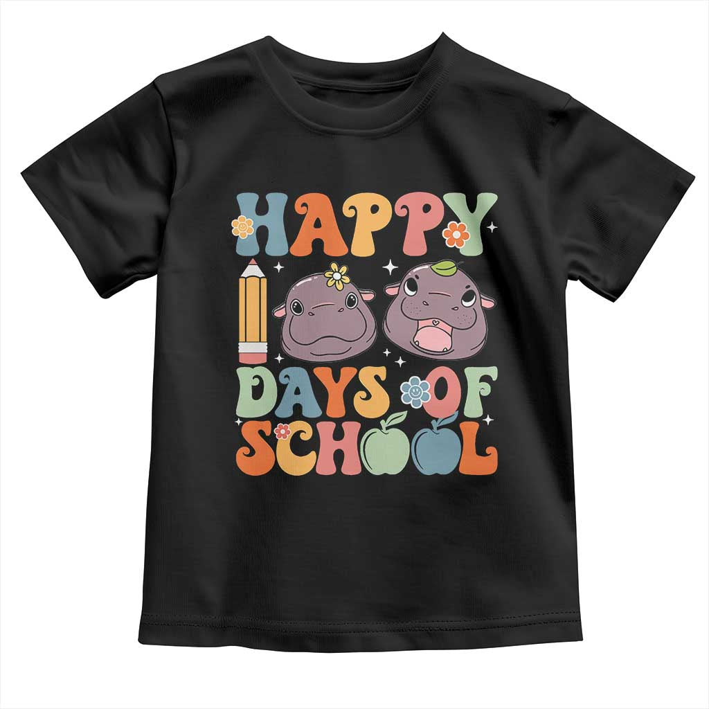 Happy 100 Days Of School Cute Moo Deng Toddler T Shirt