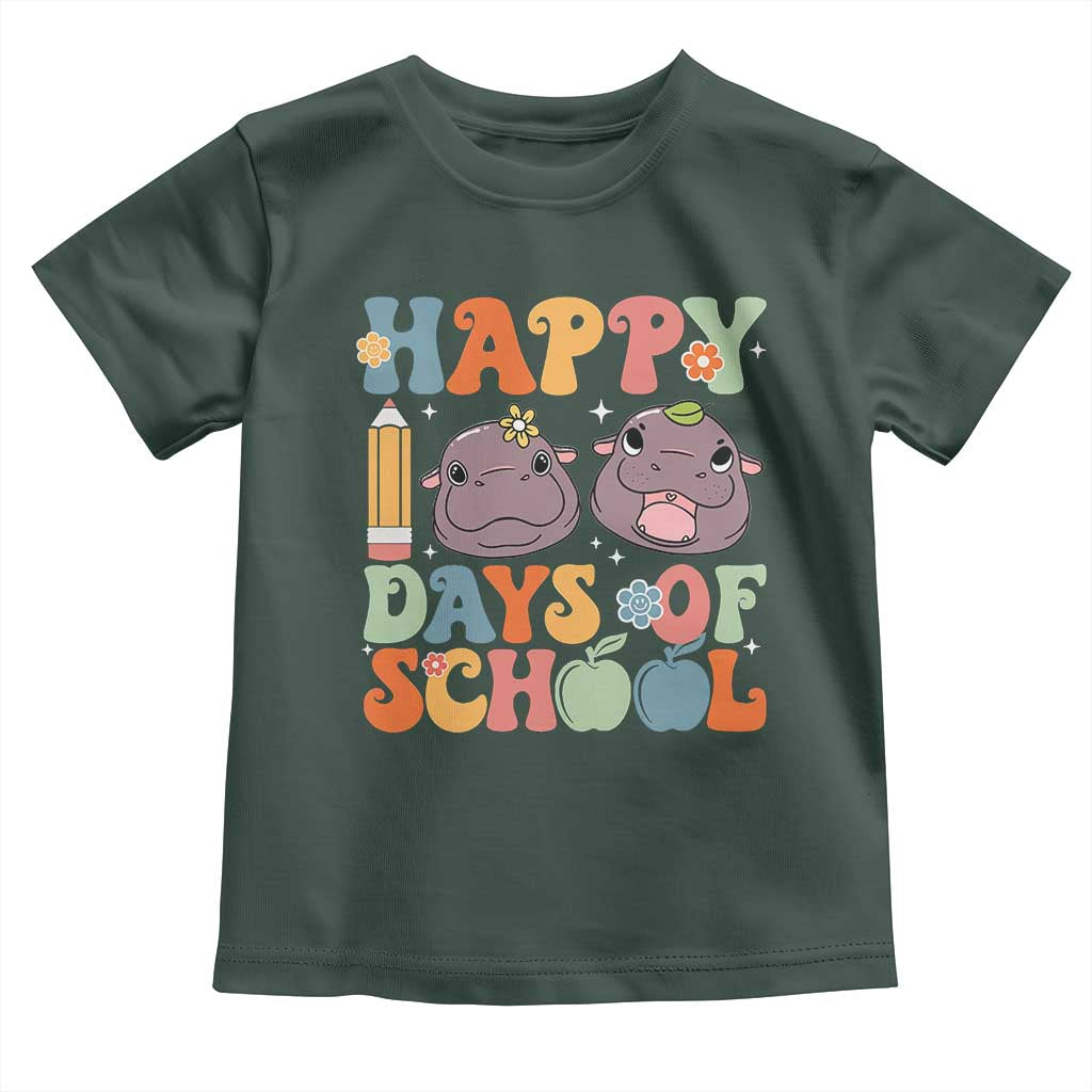 Happy 100 Days Of School Cute Moo Deng Toddler T Shirt