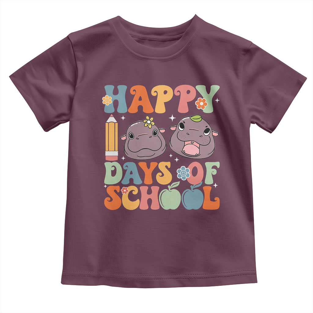 Happy 100 Days Of School Cute Moo Deng Toddler T Shirt
