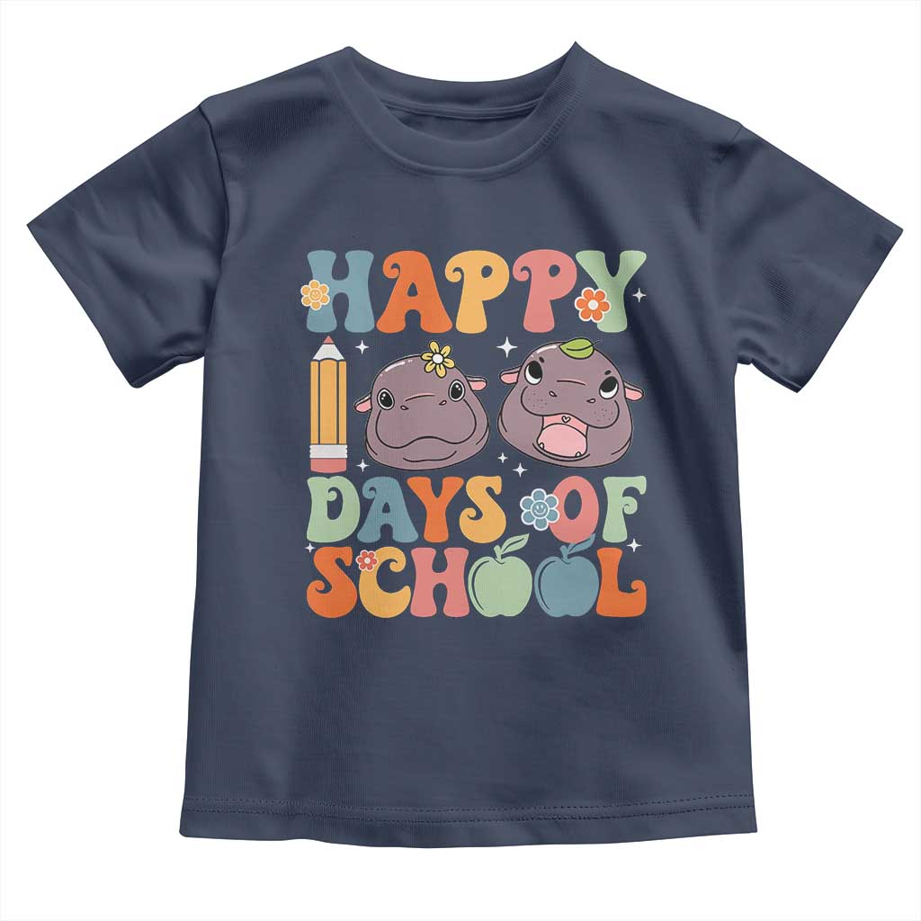 Happy 100 Days Of School Cute Moo Deng Toddler T Shirt