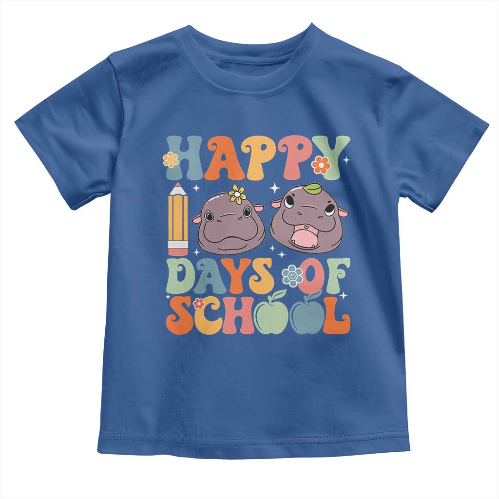Happy 100 Days Of School Cute Moo Deng Toddler T Shirt