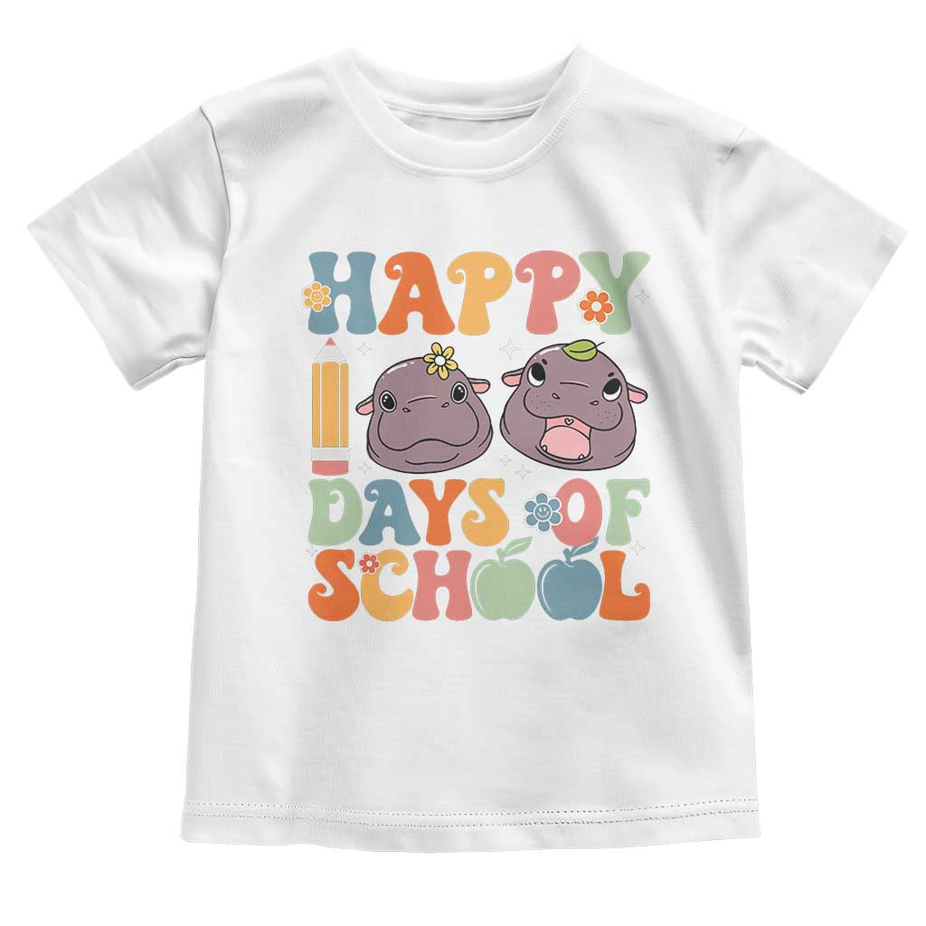 Happy 100 Days Of School Cute Moo Deng Toddler T Shirt