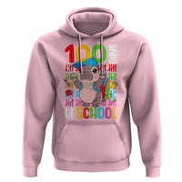 Funny 100th Day Of School Moo Deng Hoodie Cute Baby Hippo Colorful 100 Days