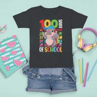 Funny 100th Day Of School Moo Deng T Shirt For Kid Cute Baby Hippo Colorful 100 Days - Wonder Print Shop