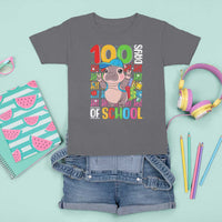 Funny 100th Day Of School Moo Deng T Shirt For Kid Cute Baby Hippo Colorful 100 Days - Wonder Print Shop